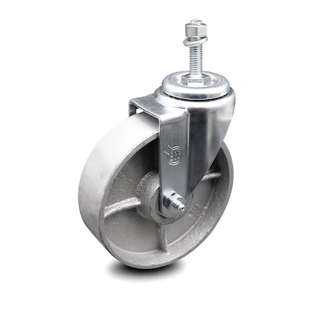 Service Caster Semi Steel Swivel Threaded Stem Caster w/Roller Bearing - 5" Wheel & 10MM Stem SCC-TS20S515-SSR-M1015